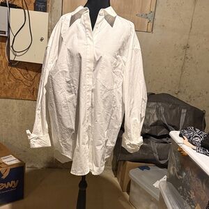 Good American White Casual Button Down Shirt